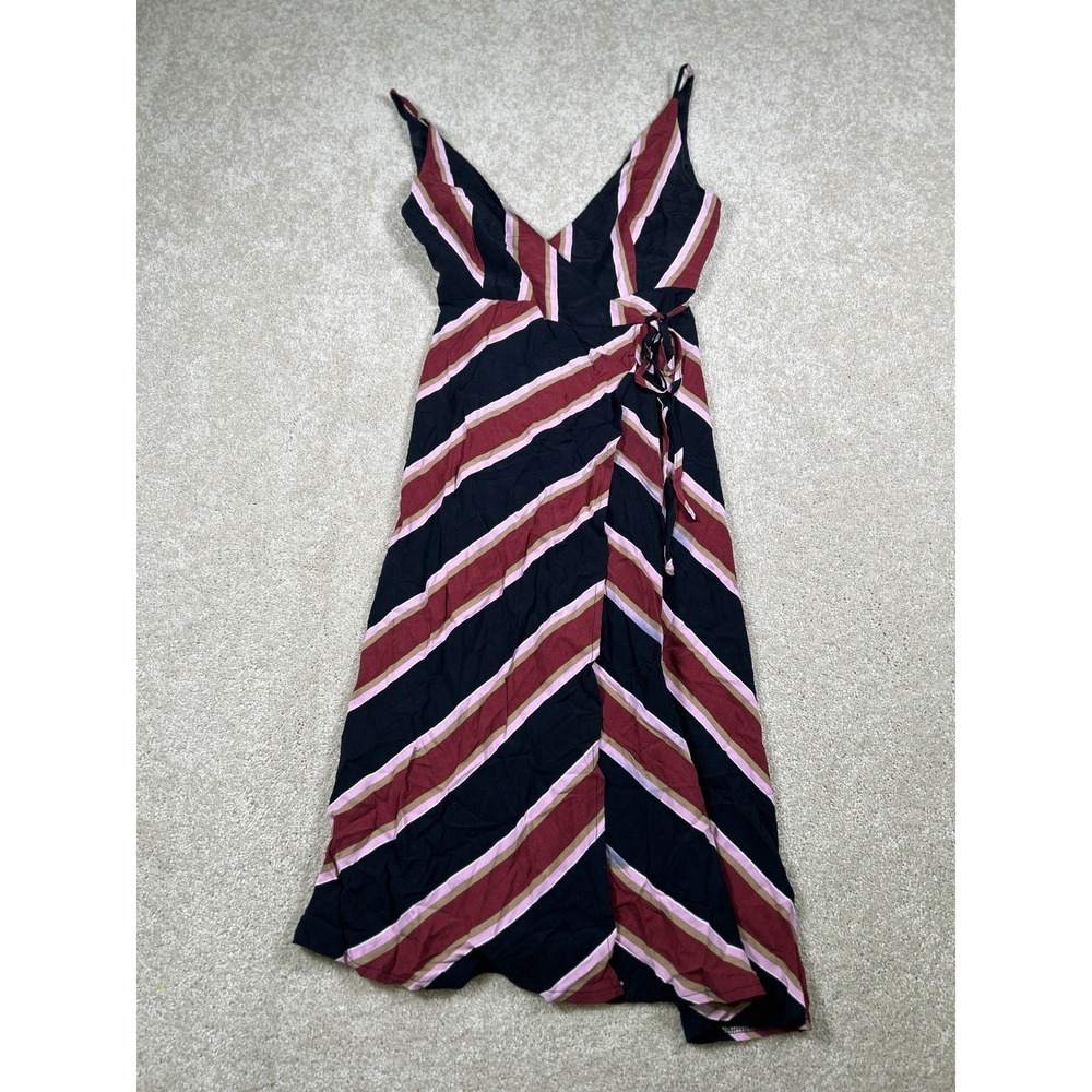 Topshop Womens Size 2 Dress Vneck Striped Wrap